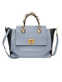 Emilio Pucci Leather Genuine Snakeskin Top Handle Bag Blue