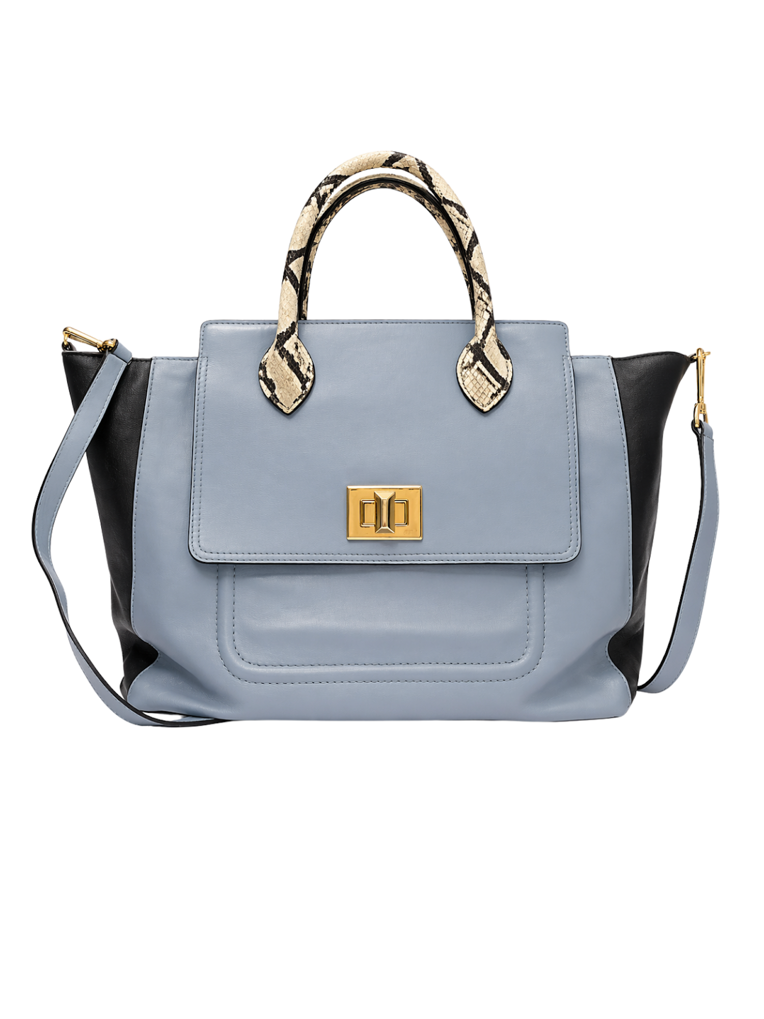 Emilio Pucci Leather Genuine Snakeskin Top Handle Bag Blue