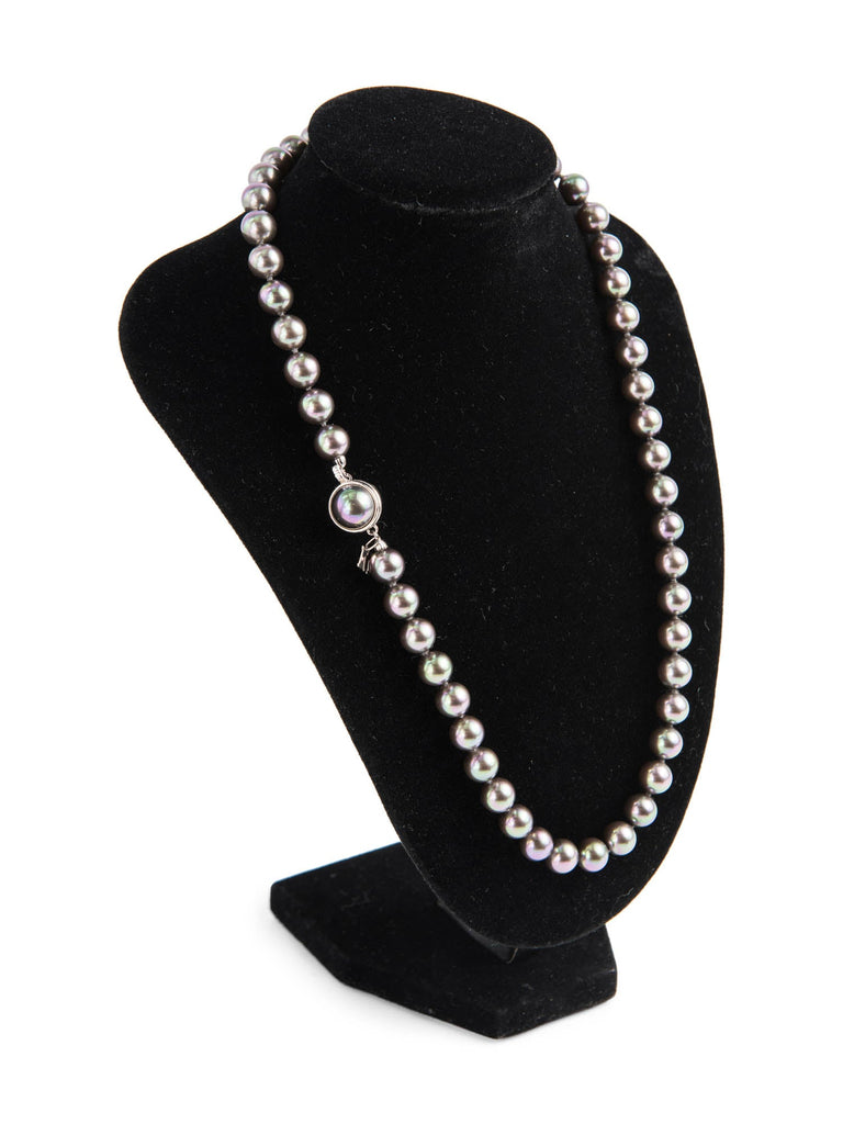 Majorica Logo Pearl Necklace Grey-designer resale
