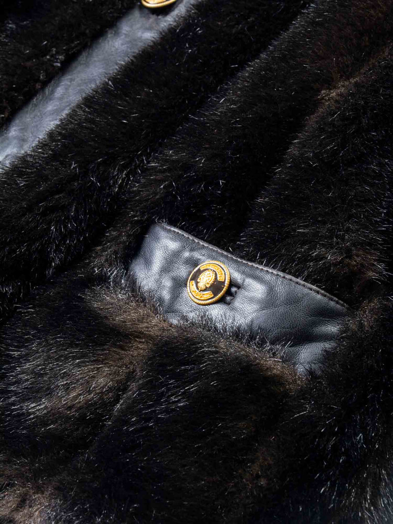 Marvin Richards Faux Fur Coat Brown-designer resale