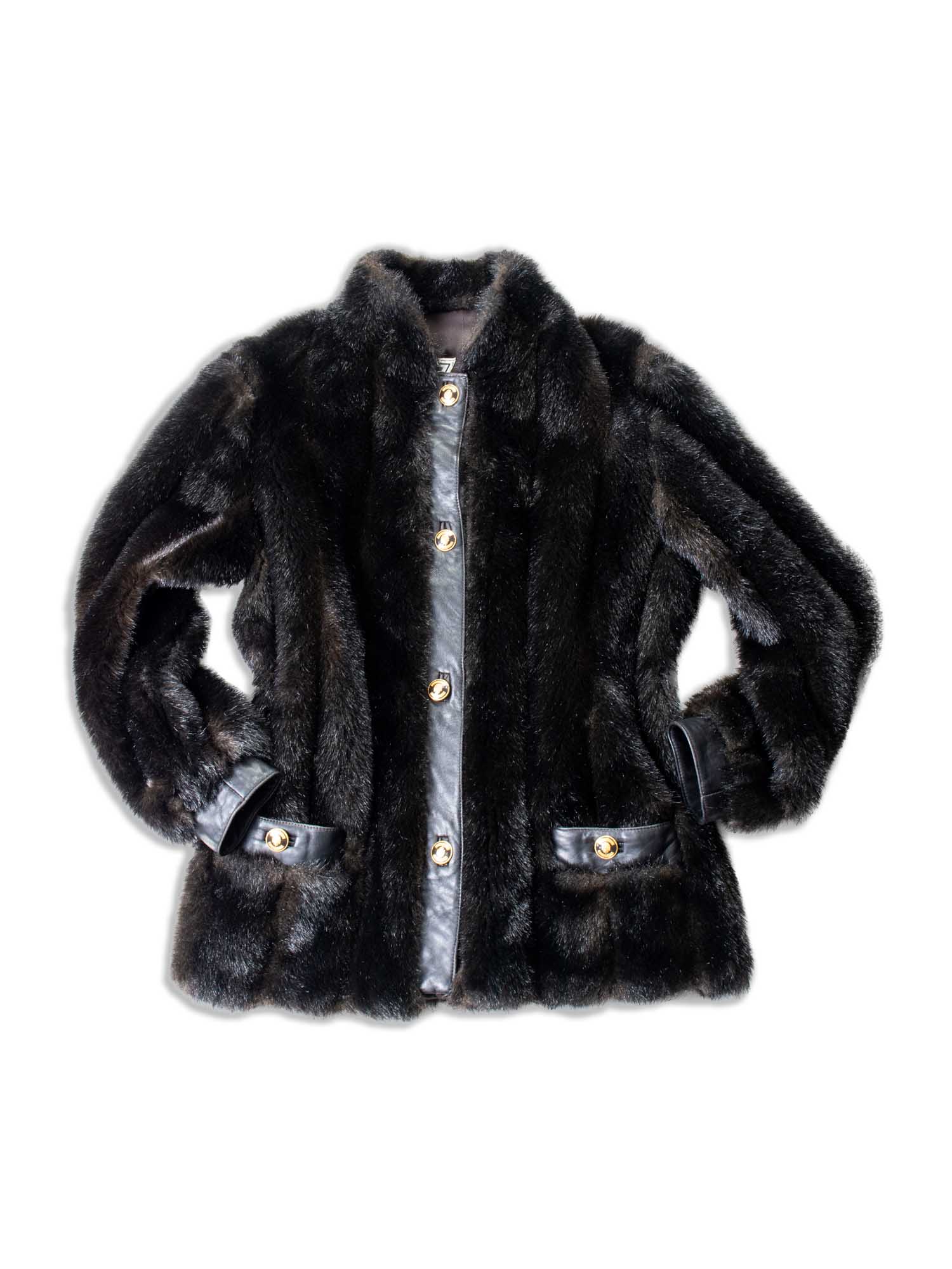 Marvin Richards Faux Fur Coat Brown-designer resale