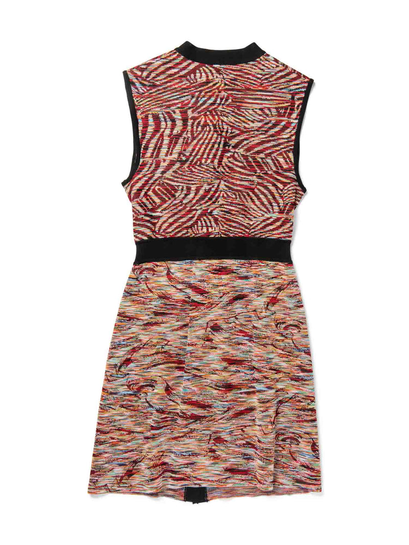 Missoni Vintage Knit Fitted Mini Dress Red Black Multicolor-designer resale