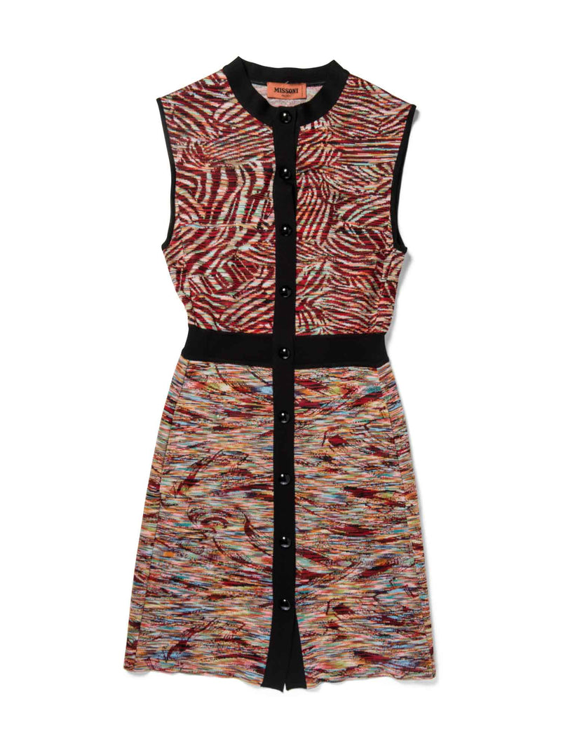 Missoni Vintage Knit Fitted Mini Dress Red Black Multicolor Missoni Vintage Knit Fitted Mini Dress Red Black Multicolor
