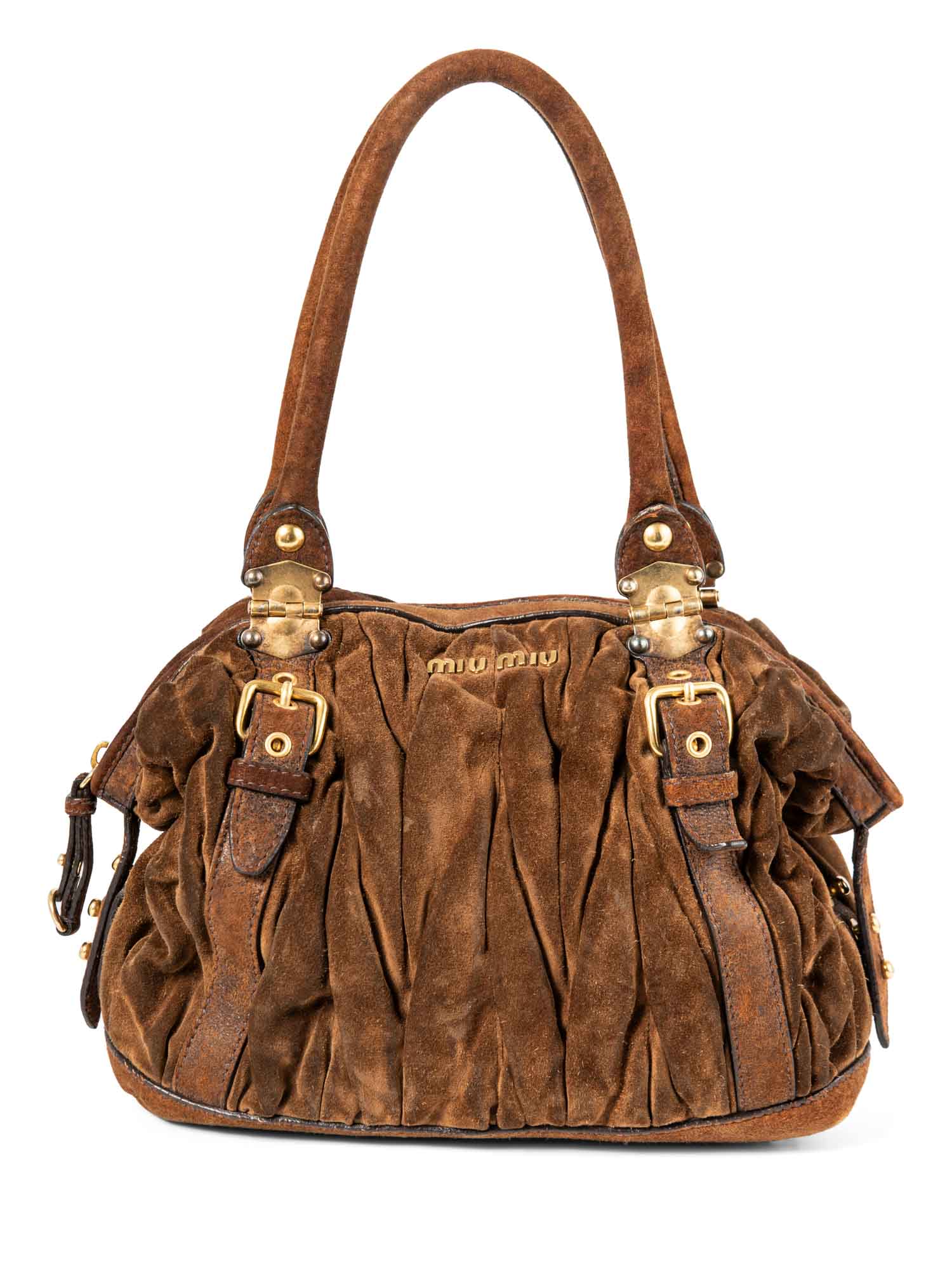 MIU MIU SUEDE HANDBAG 23 YELLOW main image 1