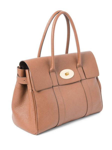 Mulberry-A Somerset dark brown grained leather shoulder bag, serial no:  1535608 having brown cloth l