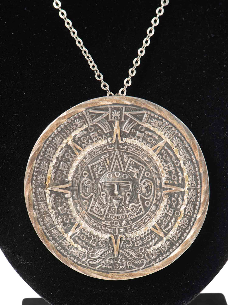 Navajo Vintage 925 Sterling Silver Sunrise Large Pendant Necklace-designer resale