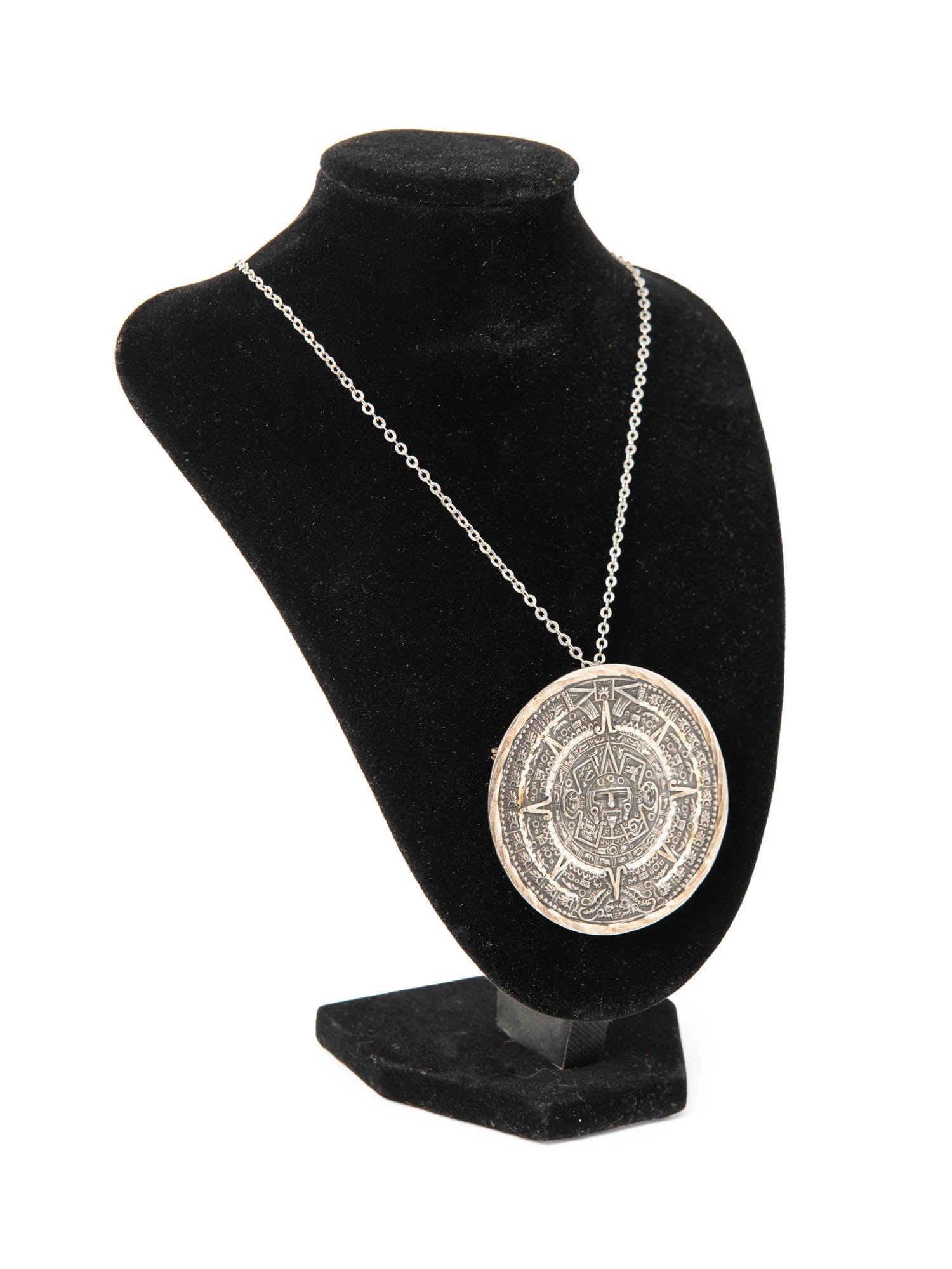 Navajo Vintage 925 Sterling Silver Sunrise Large Pendant Necklace