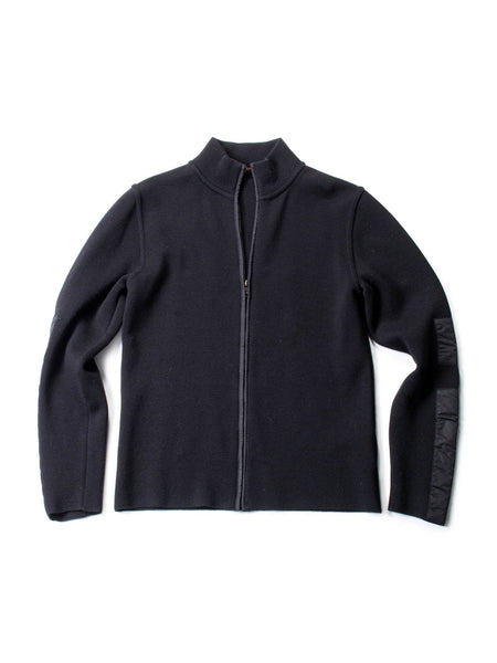 Prada Knitted Wool Zippered Cardigan Black