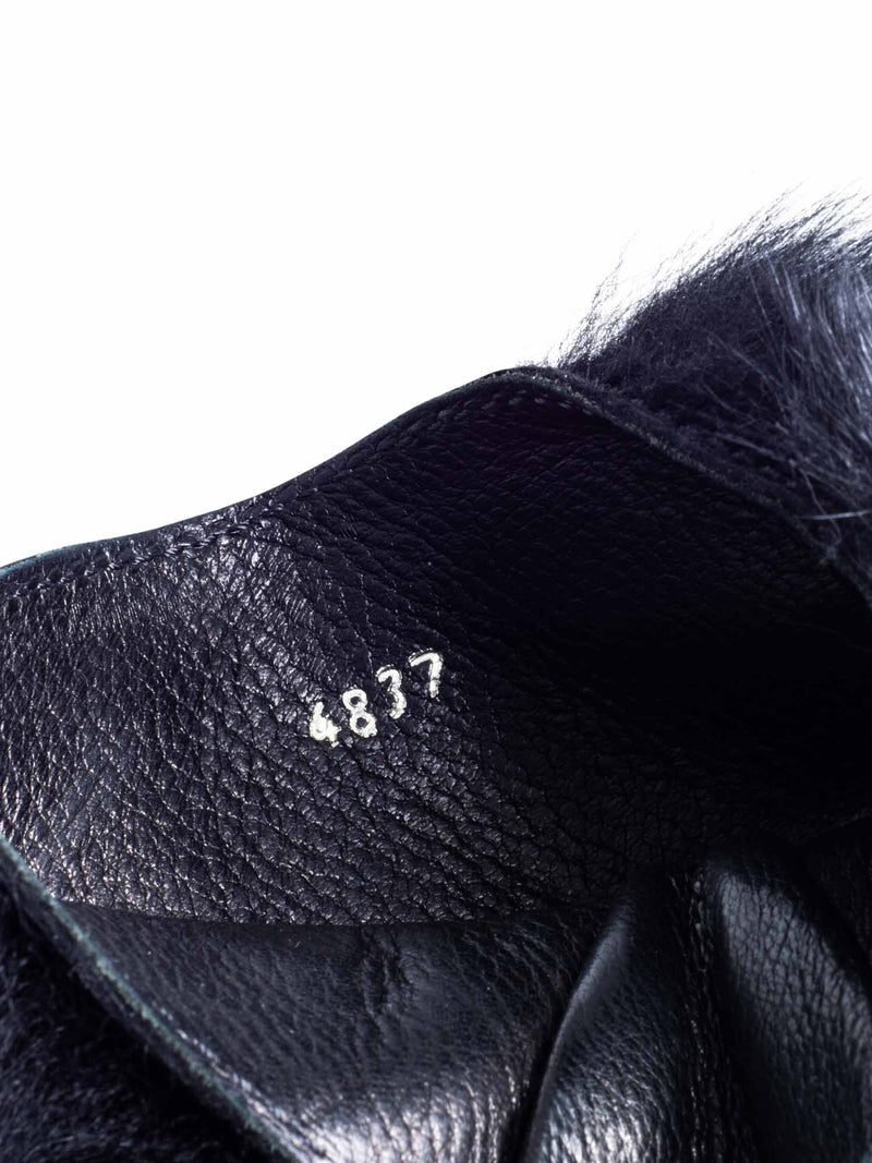 Prada Leather Fur Biker Boots Black-designer resale