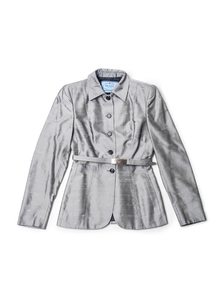 【値下げしました】PRADA ロゴプリントジャケット グレー Prada ロゴ スウェットシャツ | グレー | FARFETCH JP