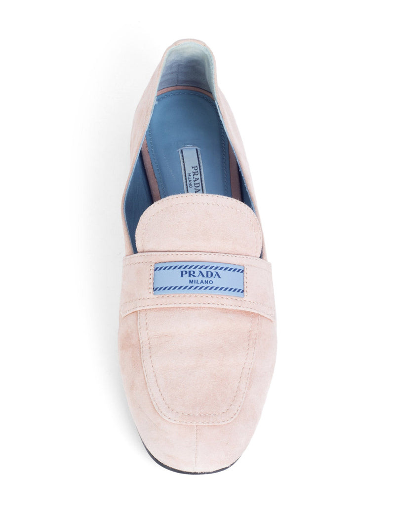 Prada Logo Suede Loafers Blush Pink-designer resale