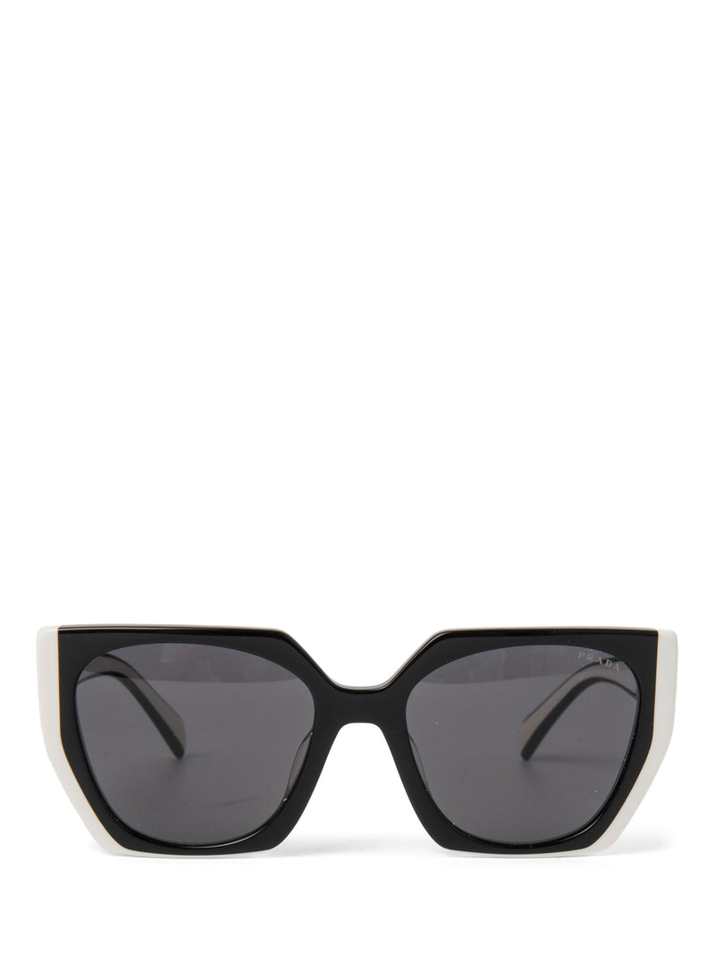 Prada Logo Two Tone Sunglasses Black White-designer resale