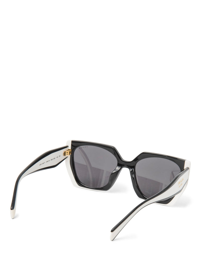 Prada Logo Two Tone Sunglasses Black White-designer resale