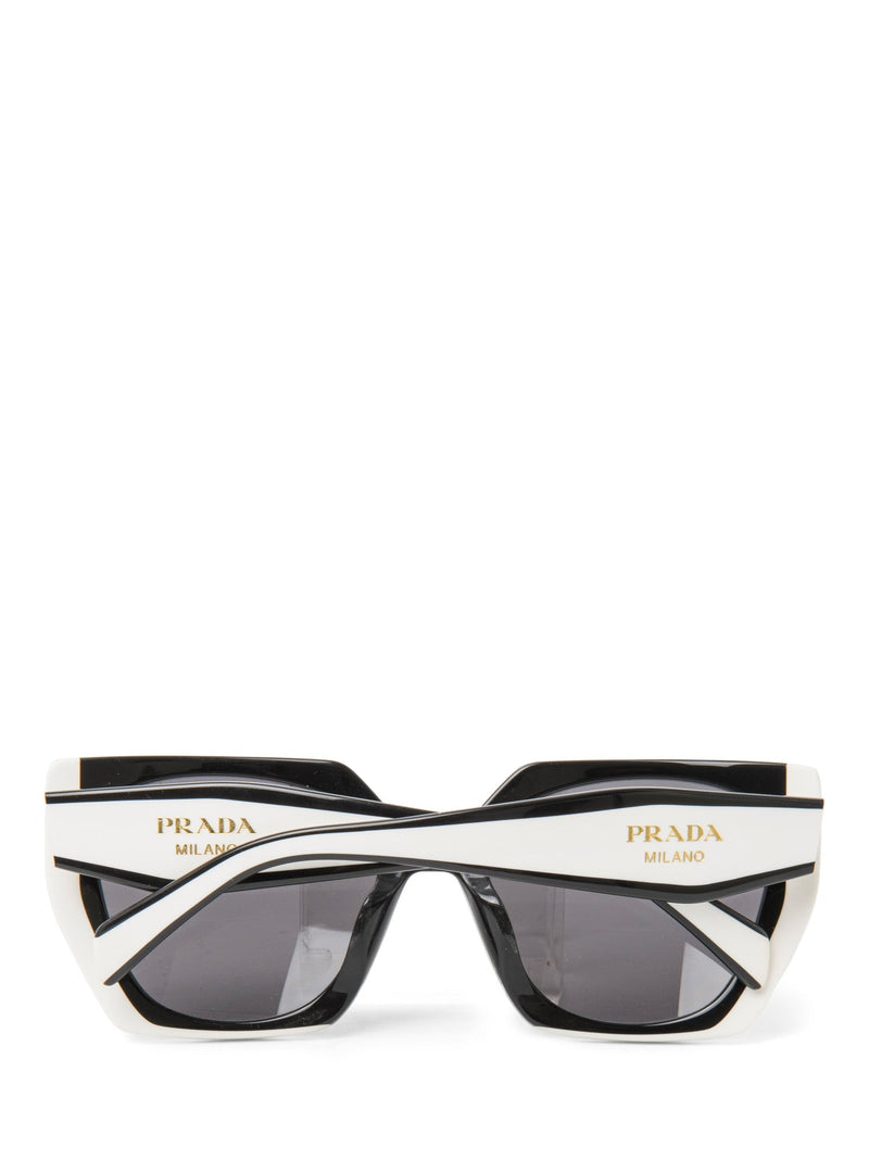 Prada Logo Two Tone Sunglasses Black White-designer resale