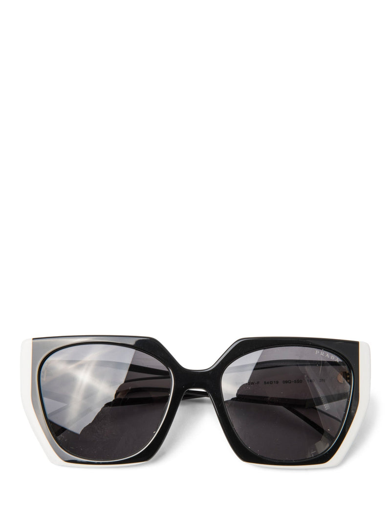 Prada Logo Two Tone Sunglasses Black White-designer resale