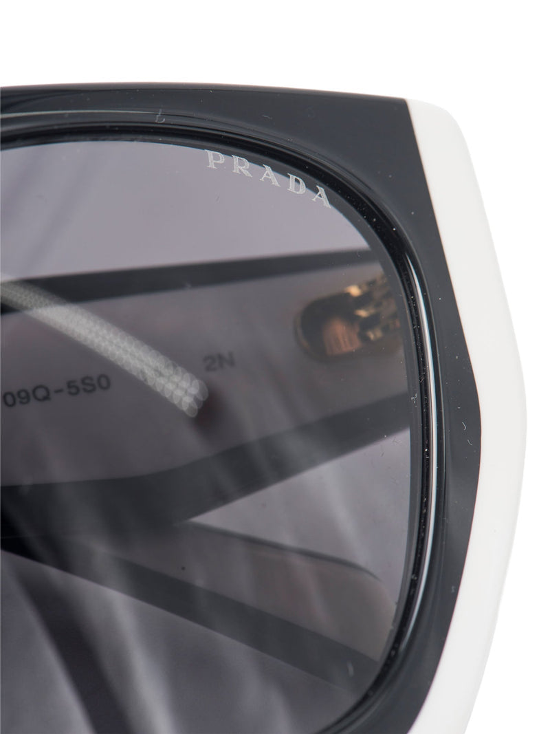 Prada Logo Two Tone Sunglasses Black White-designer resale