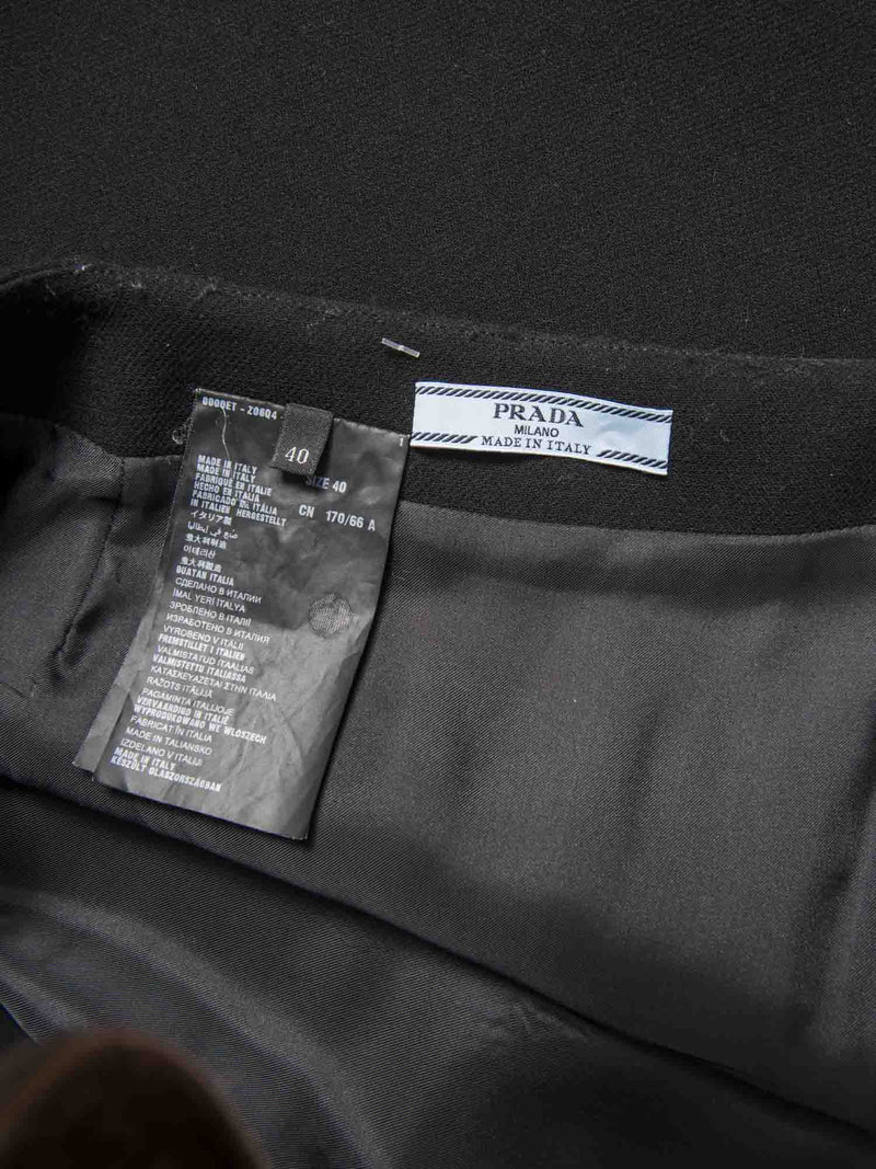 Prada Wool Patch Pocket Mini Skirt Black-designer resale