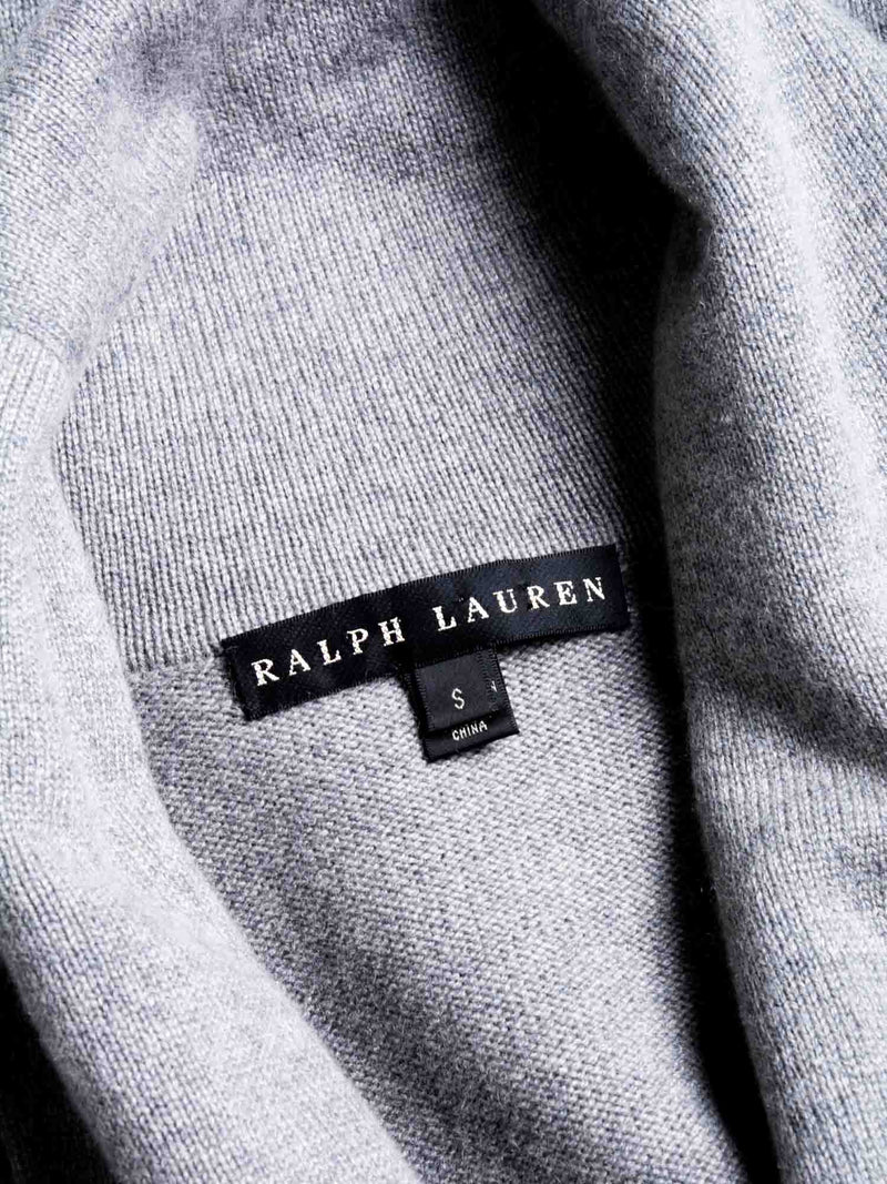 Ralph Lauren Cashmere Leather Buckle Dress Heather Grey-designer resale