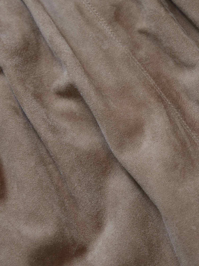 Ralph Lauren Purple Label Lamb Suede Skirt Brown-designer resale
