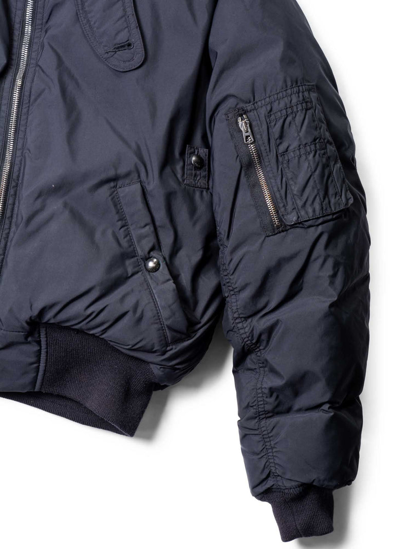 Ralph Lauren Vintage Shearling Down Puffer Jacket Black Brown-designer resale
