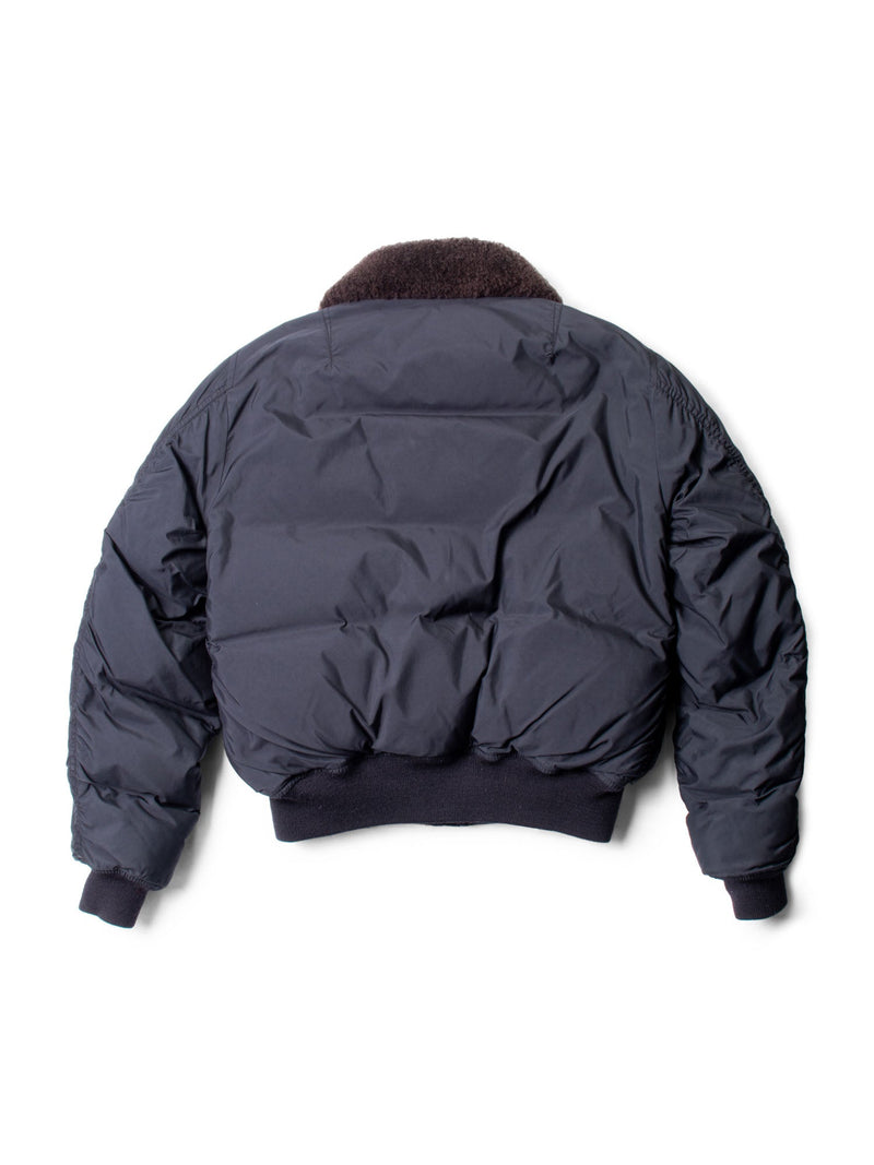 Ralph Lauren Vintage Shearling Down Puffer Jacket Black Brown-designer resale