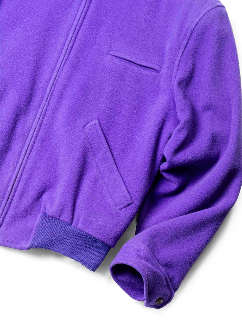 Ralph Lauren Vintage Wool Bomber Jacket Purple-designer resale