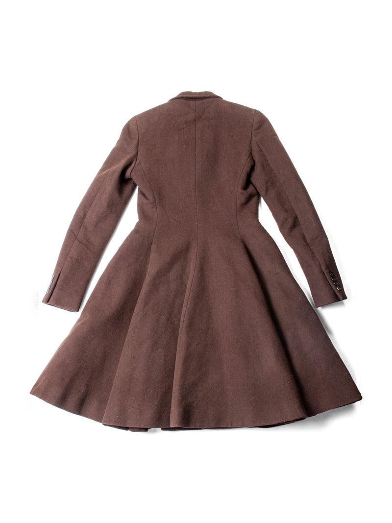 Ralph Lauren Wool Fitted Buttoned Coat Brown-designer resale