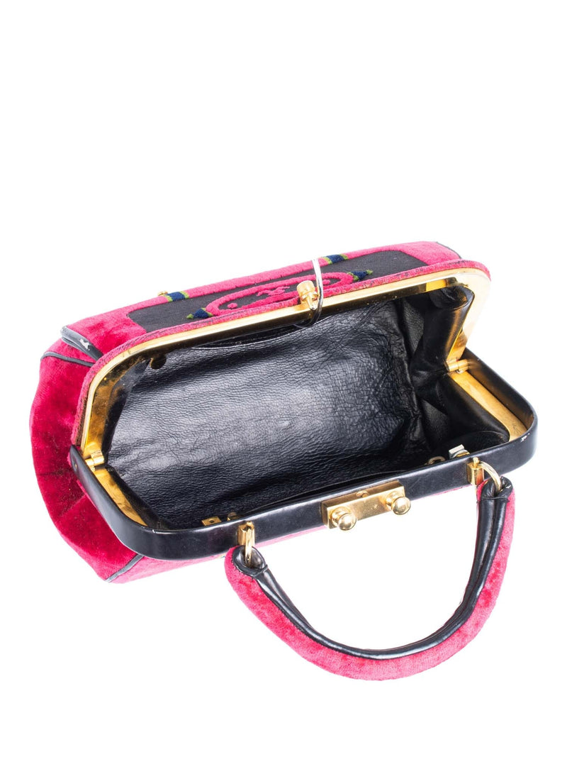 Roberta di Camerino Vintage Velour Web Stripe Top Handle