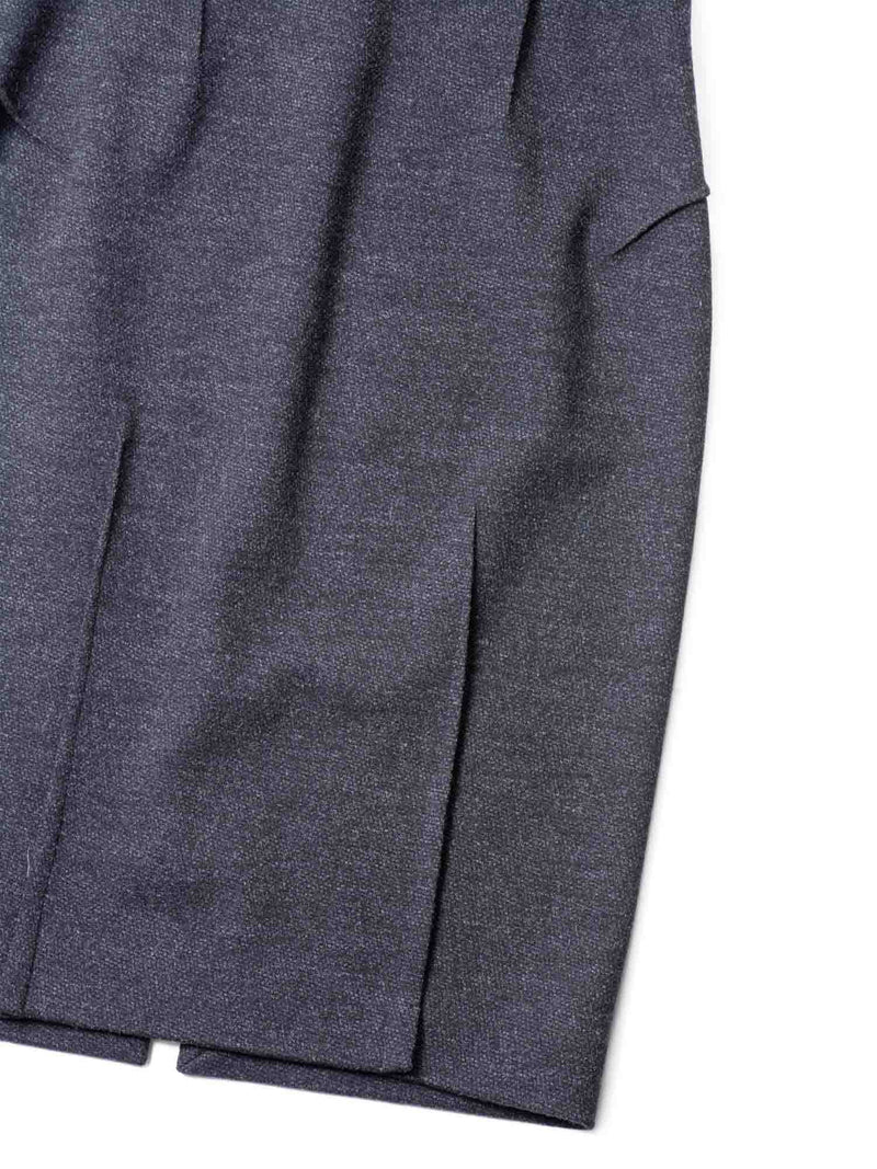 Ronald Mouret Wool Fitted Cap Sleeve Midi Dress Grey-designer resale