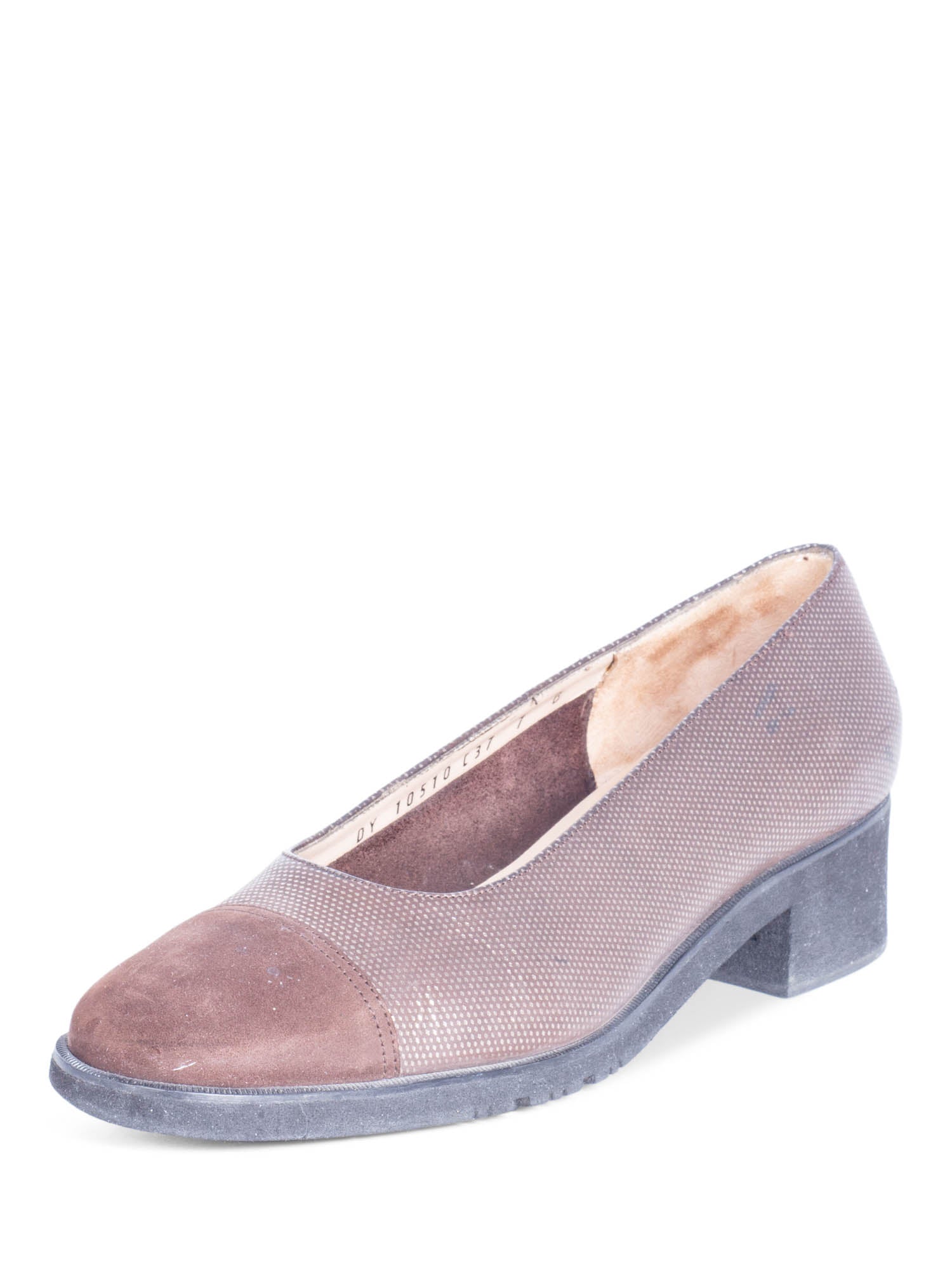 Salvatore Ferragamo Suede Leather Cap Toe Block Heel Shoes Brown-designer resale