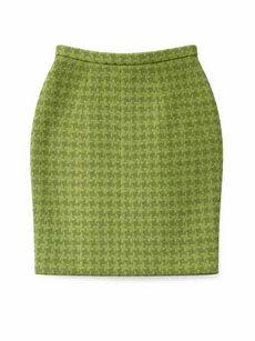 CHANEL CC Logo Fantasy Tweed Pencil Skirt Green
