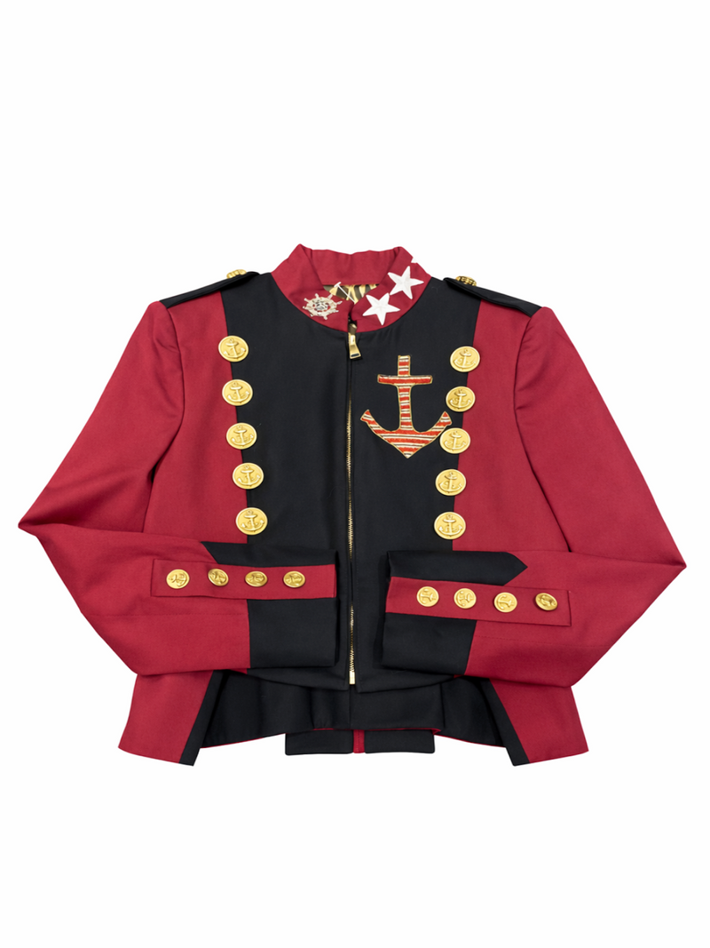 Dolce & Gabbana Runway Military-Style Love Jacket Black Red
