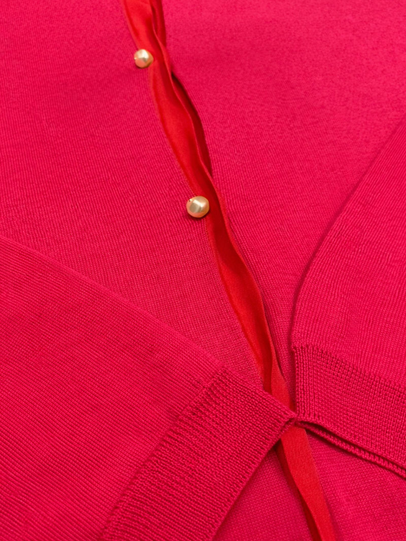 Lanvin Vintage Cashmere Blend Cardigan Hot Pink