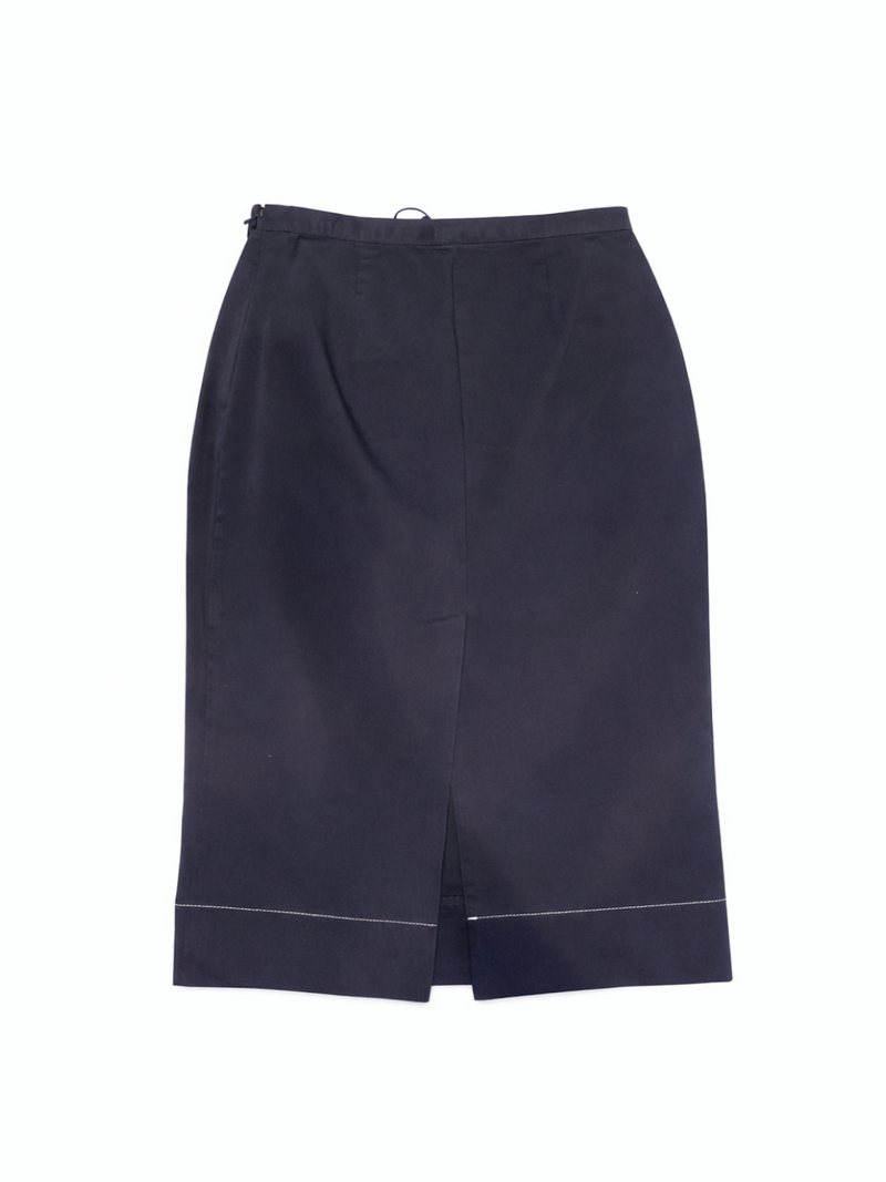 Prada  Pin Charm Pencil Skirt Dark Navy
