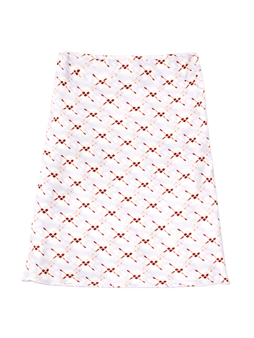 Prada Silk Lipstick Midi Skirt Multicolor