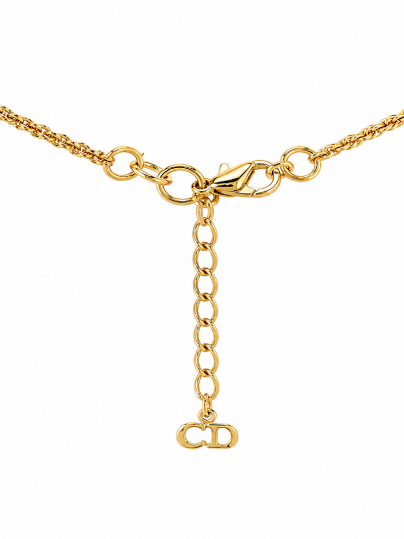 Christian Dior CD Logo 24K Gold Plated Necklace