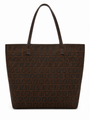 Fendi FF Logo Zucca Canvas Tote Bag Brown Black