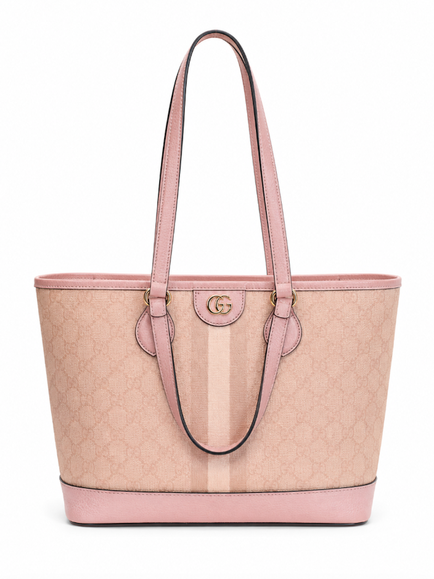 Gucci GG Supreme Monogram Medium Ophidia Shoulder Tote Bag Blush Pink