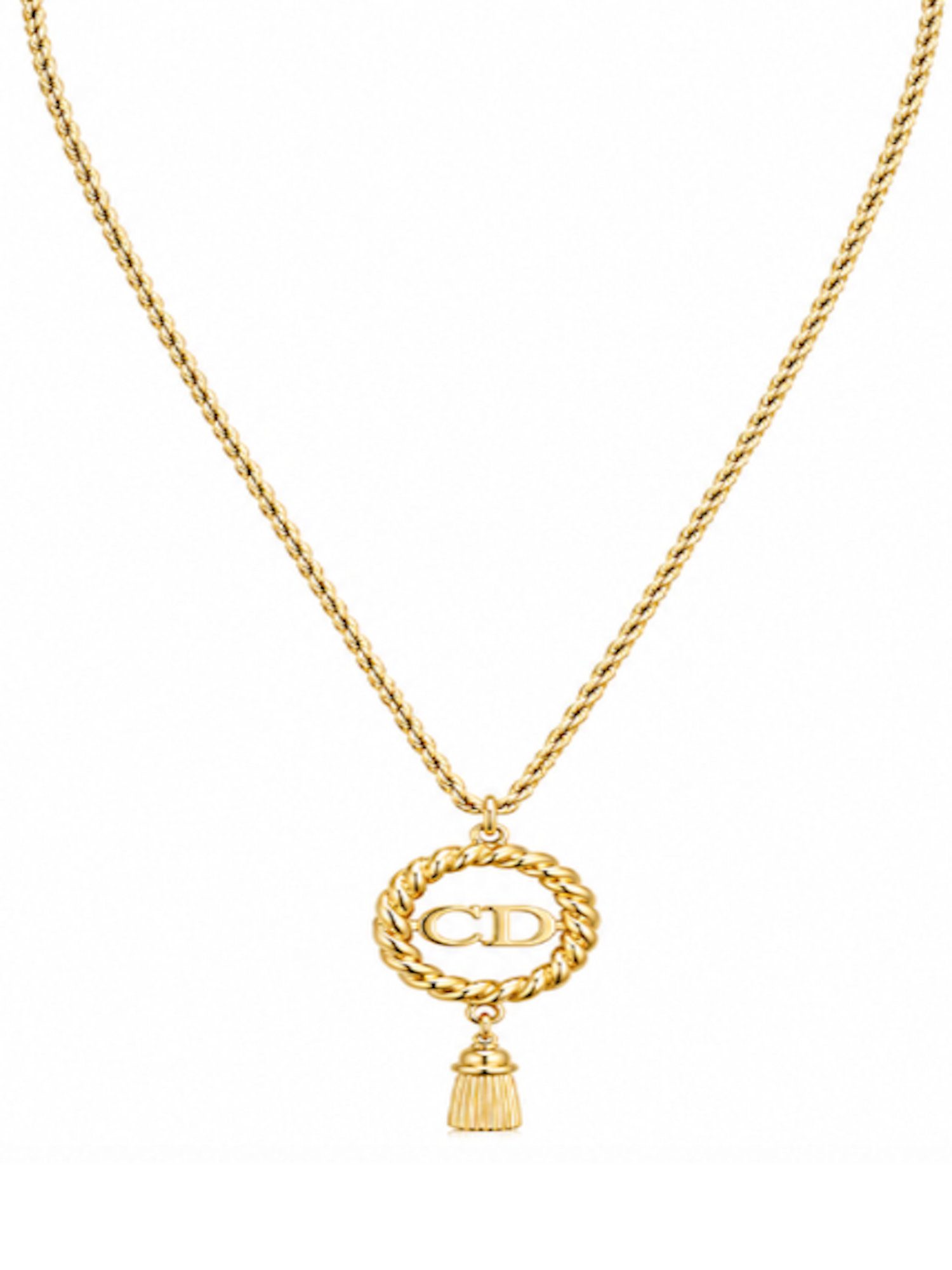 Christian Dior CD Logo 24K Gold Plated Necklace