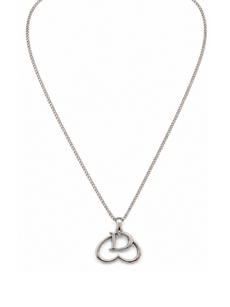 Christian Dior Logo Heart Vintage Necklace Silver