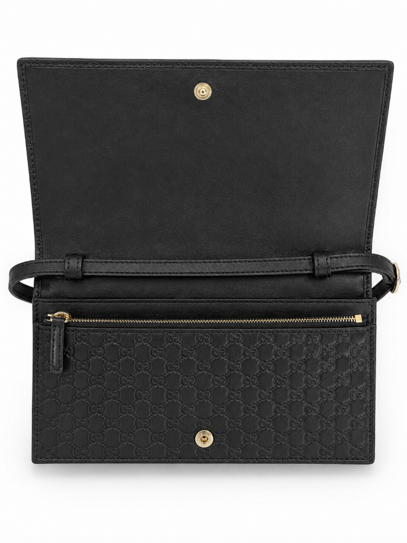 Gucci GG Supreme Leather Crossbody Bag Black