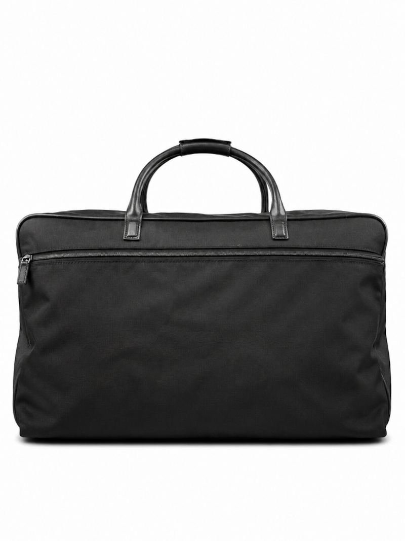 Gucci Logo Leather Canvas Duffle Keepall Bag Black