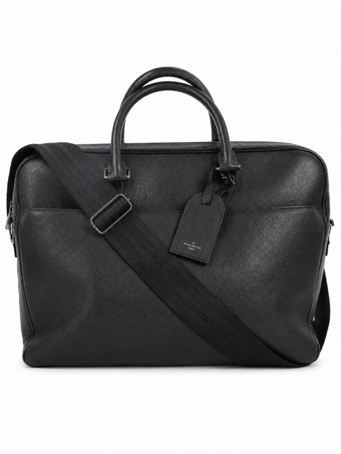 Louis Vuitton Logo Taiga Crossbody Duffle Bag Black