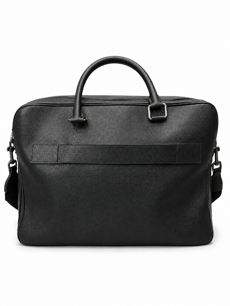 Louis Vuitton Logo Taiga Crossbody Duffle Bag Black
