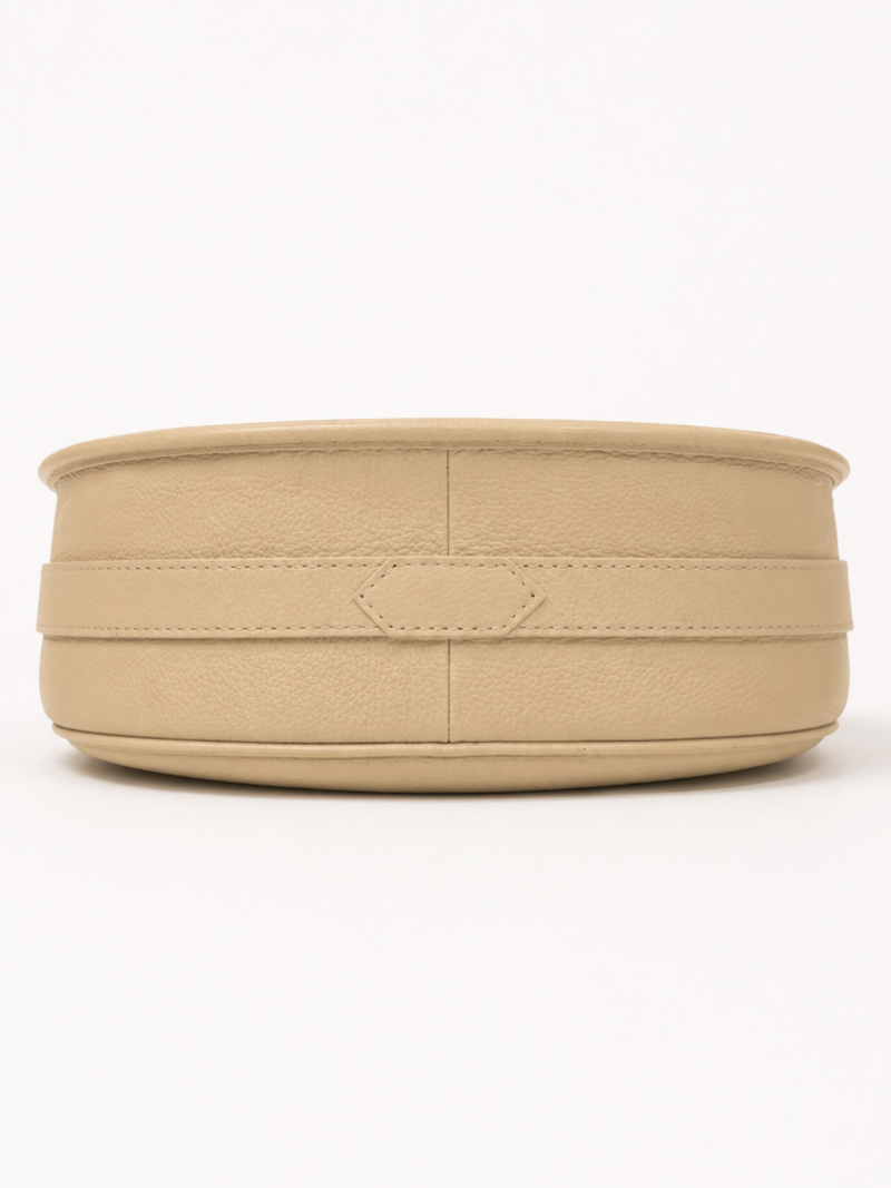 Yves Saint Laurent Vintage Logo Leather Messenger Bag Cream