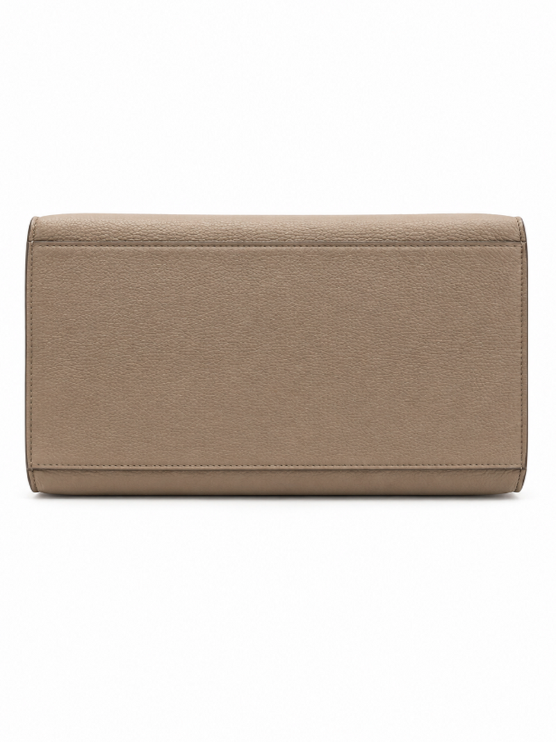 Celine Logo Leather Trapeze Bag Taupe