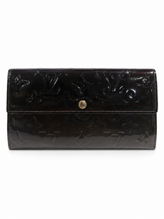 Louis Vuitton Monogram Patent Leather Flap Wallet Dark Burgundy