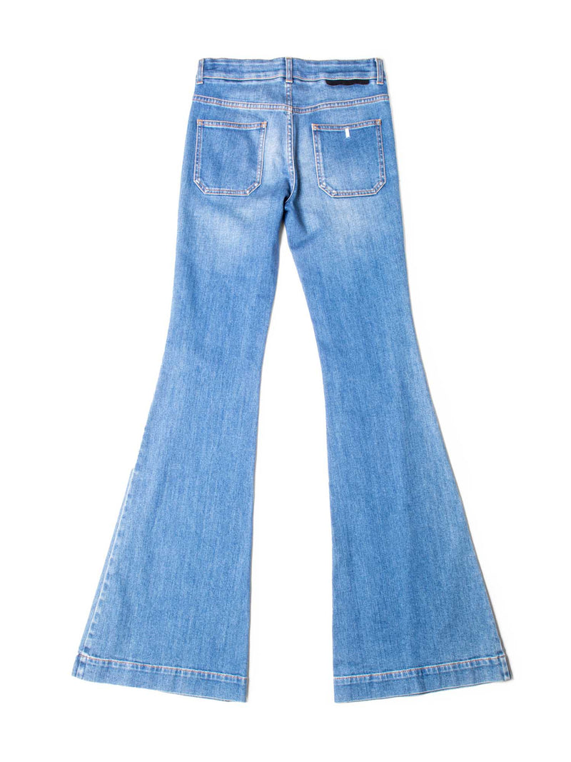 Stella McCartney Flared Front Patch Pocket Jeans Blue-designer resale