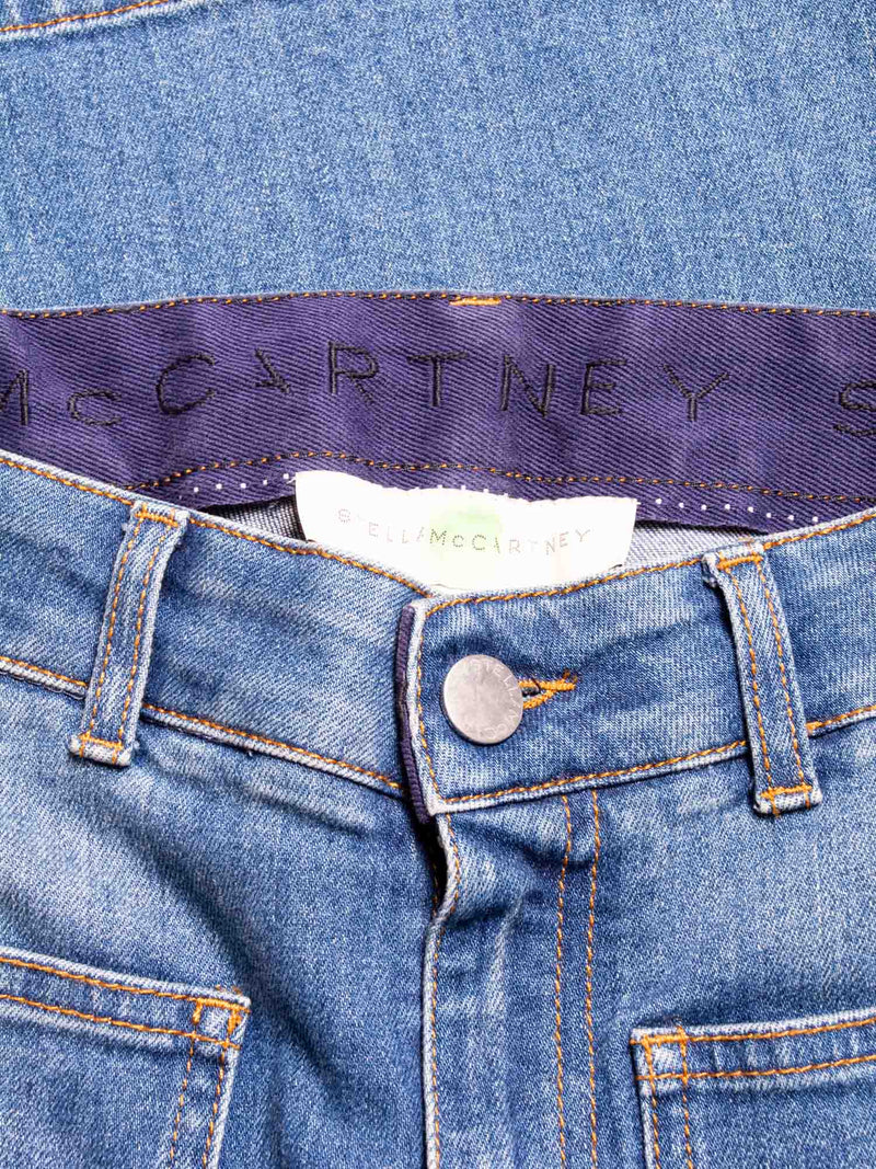 Stella McCartney Flared Front Patch Pocket Jeans Blue-designer resale