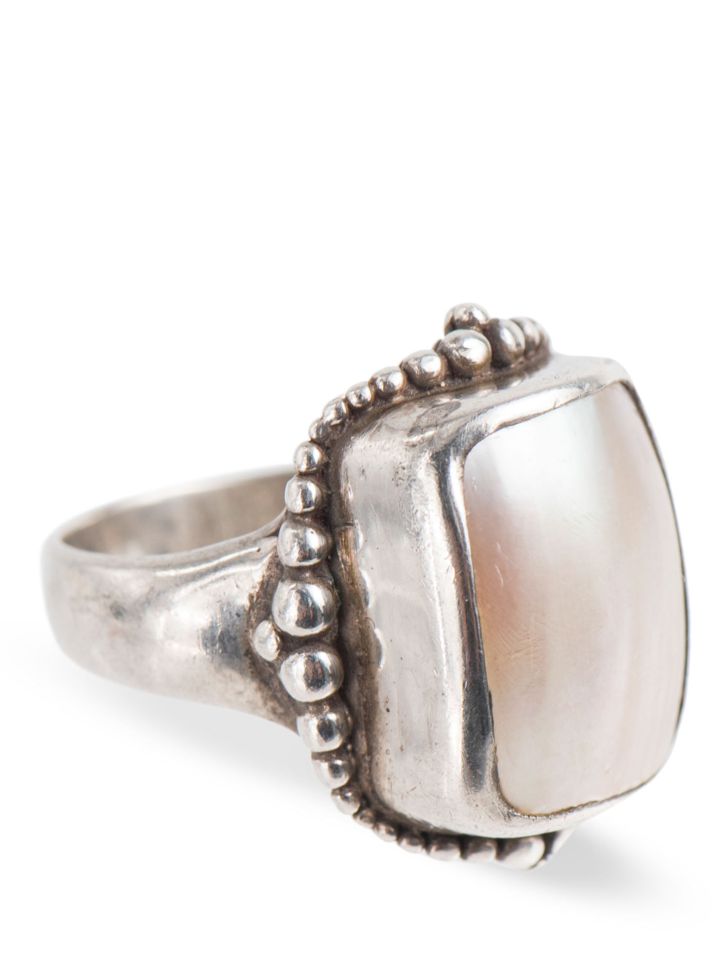 Stephen Dweck Sterling Silver Pearl Statement Ring-designer resale